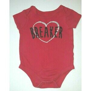 BWA Heart Breaker Short Sleeves One Piece Bodysuit ~ Size 12 Months